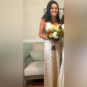 Gold bridesmaids/maid of honor dress